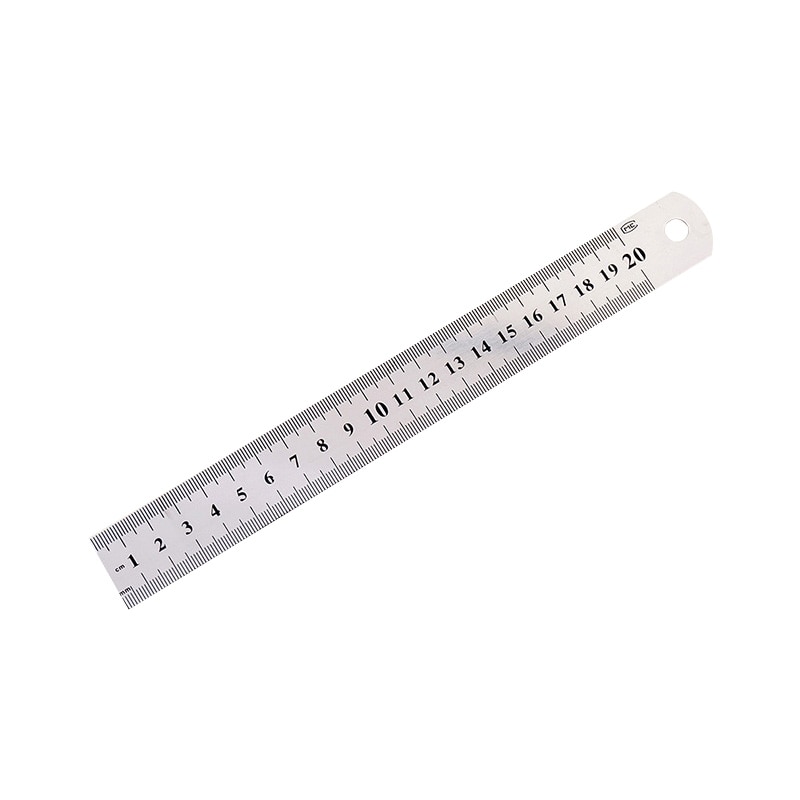 Straight Ruler Double Side 20 cm and 8 Inch Stainless Steel Measuring Tool Straight Ruler Office School Supplies