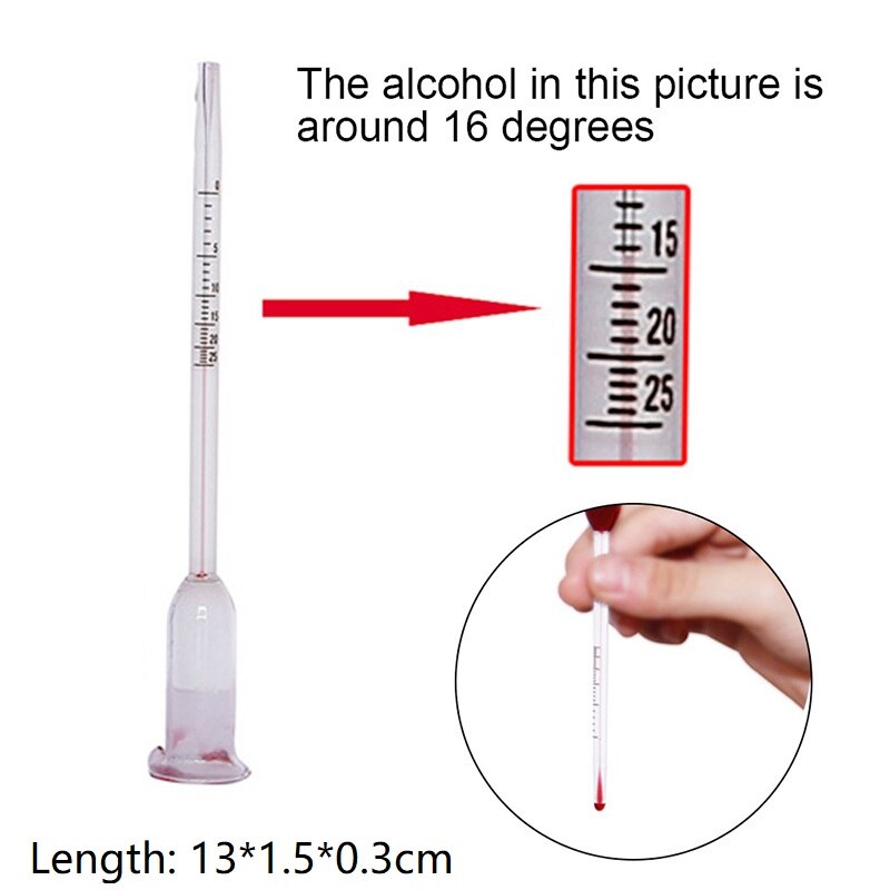 Hydrometer tester vintage måleflaske sæt værktøj 0-100 hydrometer alcoho tester alkoholmeter vin alkohol koncentration: Vinalkohol