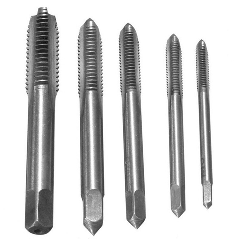 5PCS/Set HSS M3 M4 M5 M6 M8 Machine Spiral Point Straight Fluted Screw Thread Metric Plug Hand Tap Drill