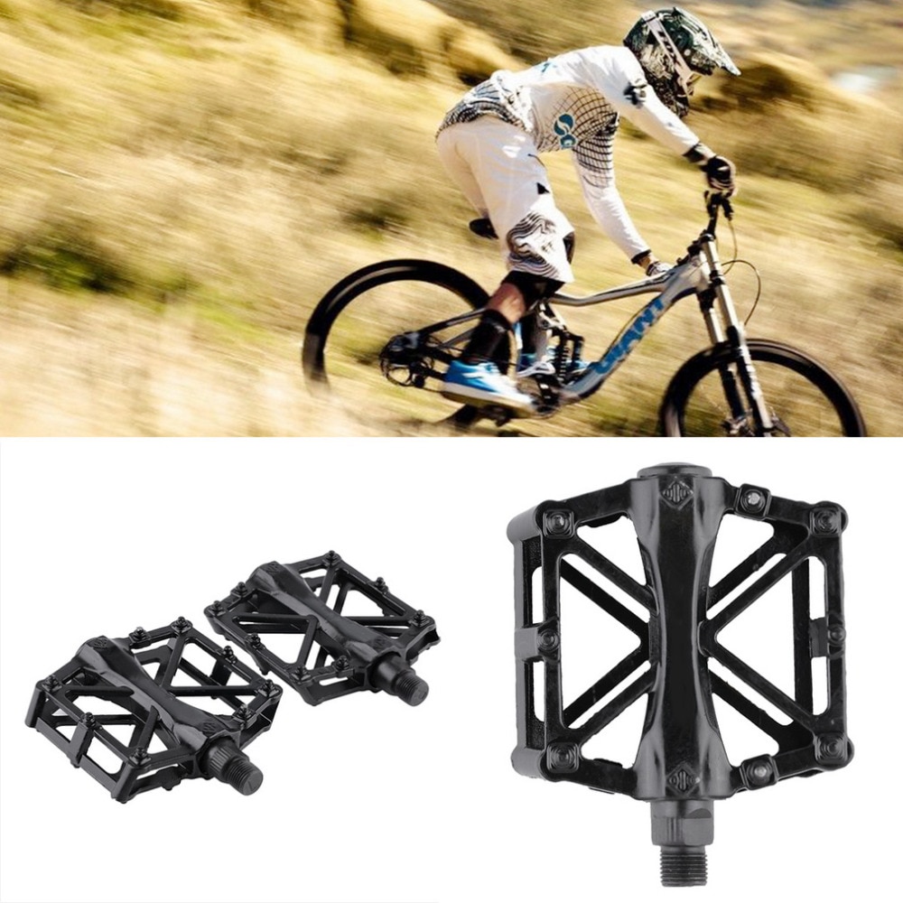 1 Pair Cycling Mountain Aluminum Alloy Flat Platform Bicycle Cycling Riding Pedals Treadle
