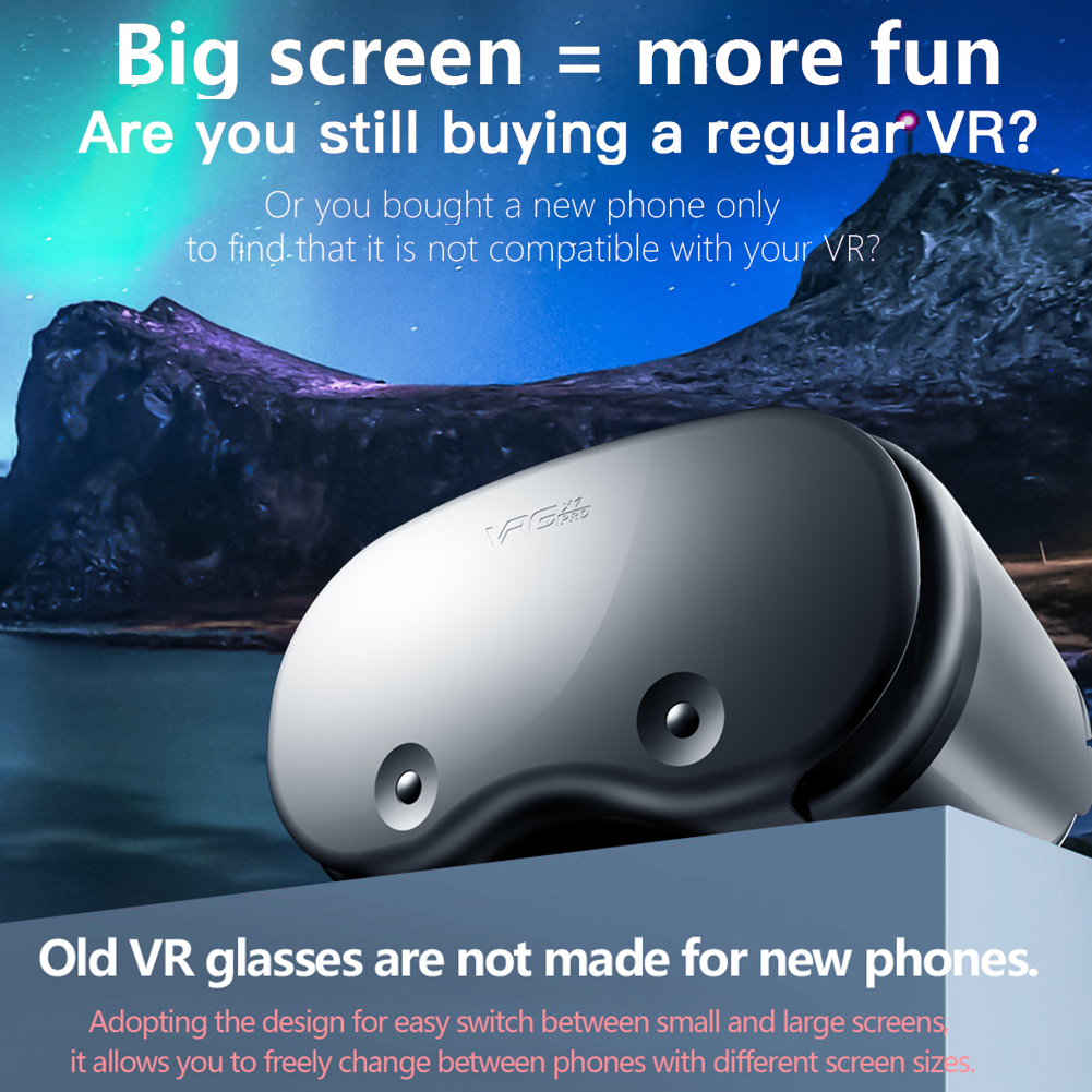 Vrg Pro X7 3D Vr Headset Groothoek Slimme Bril Helm Voor 5-7 Inch Telefoon Video Game verrekijker Met Controllers
