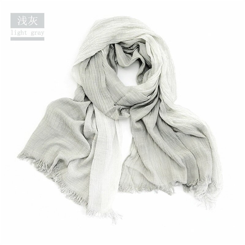 Unisex Men Women Ombre Shawl Spring Summer Cotton Blend Gradient Scarves Hijab Casual Male Scarves Crinkle Global Scarf YG367: YG36708