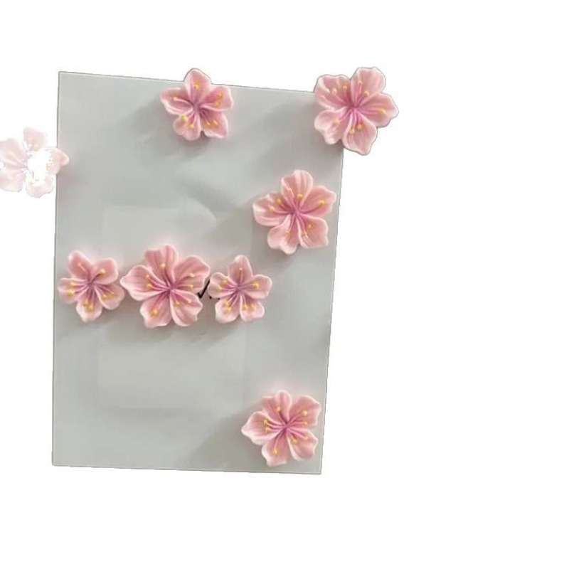 12 Uds. Imanes de nevera de flor de melocotón, bonitos imanes de resina para cocina, oficina, decoración de pizarra blanca, juego de imanes fuertes para nevera para para el hogar