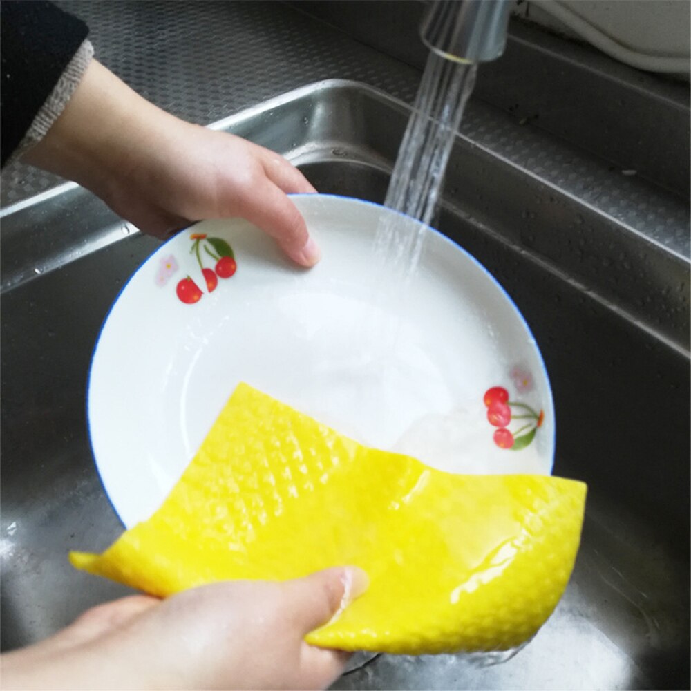 Kitchen rag cellulose sponge cloth super absorbent water absorbent 10Pcs can be reused with good cleaning effect