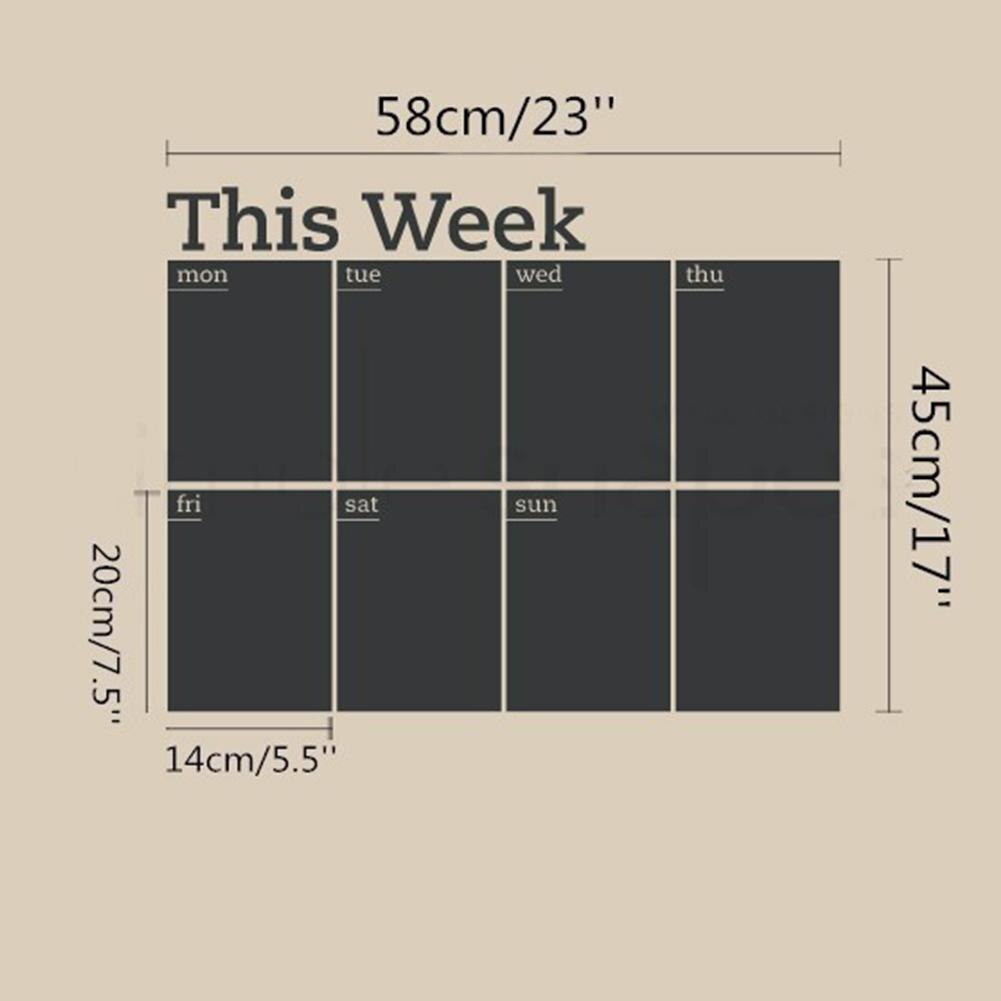 Removable DIY Blackboard Planner Weekly Memo Chalkboard Wall Stickers for Home Office School Weekly Schedule