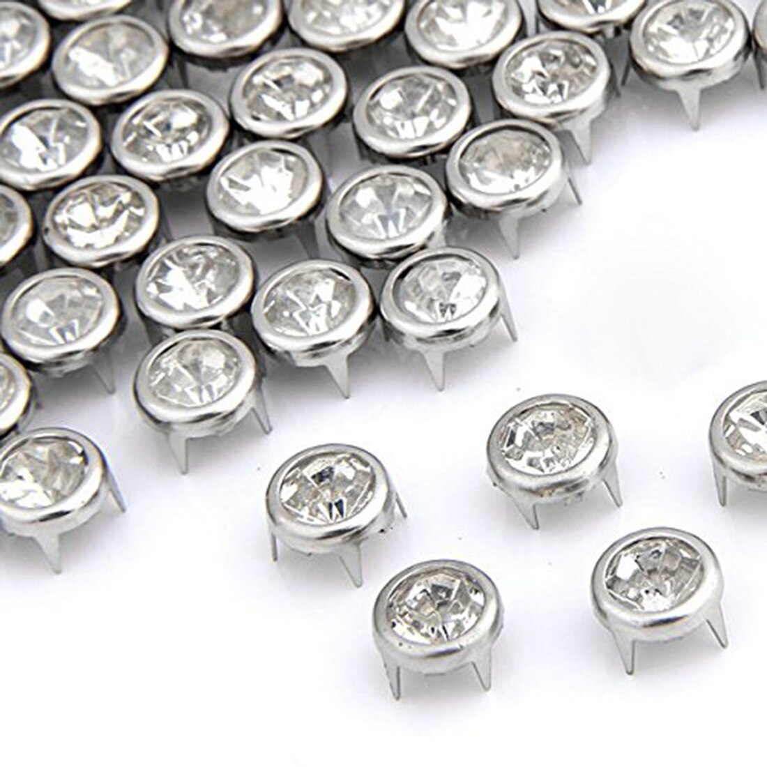 puntas Punk tachuelas cono plano rápido remaches decorativos DIY Set 7mm para ropa bolsa zapatos cuero Rhinestone