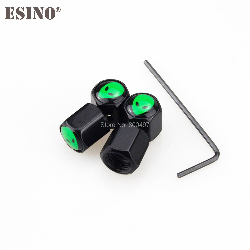 4 x Car Styling Alien Anti-theft Stainless Universal Steel Wheel Tire Valve Stems Caps Car Wheel Tire Stem Air Valve Caps