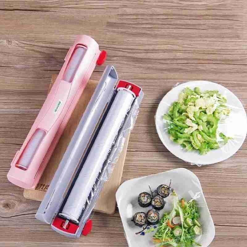 Cling Film Cutter Kitchen Magnetic Wall-mounted Cling Cutter Film Color And Cutting Box 3 1pc Cling Film Storage H9G1