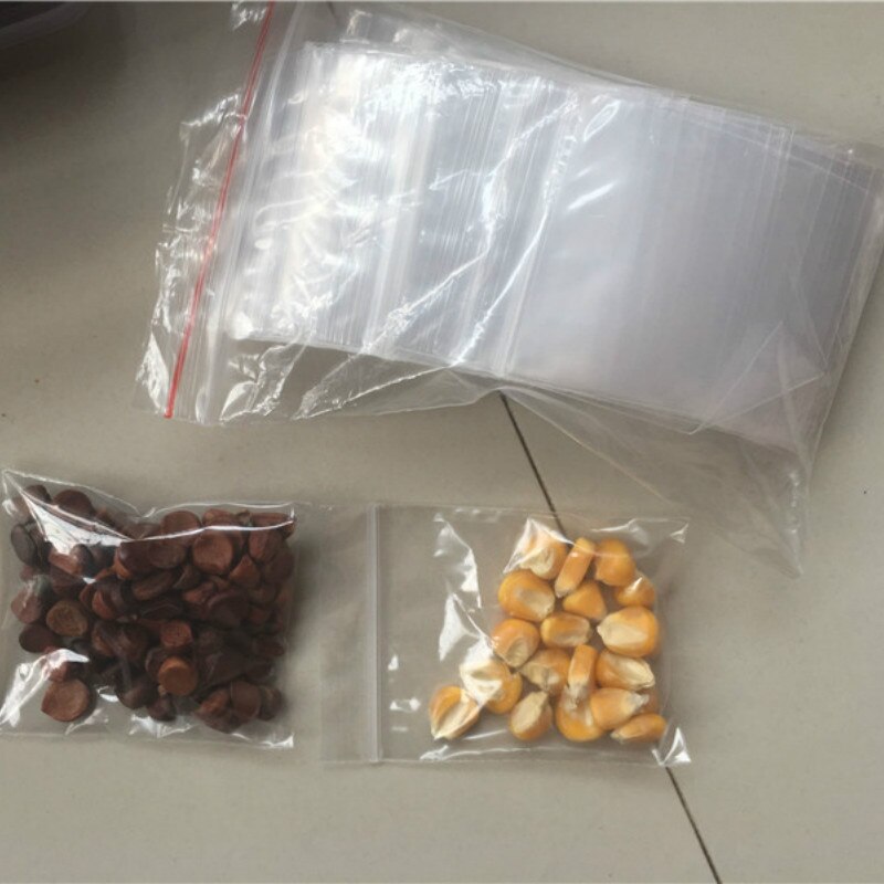 100PCS Jewelry Ziplock Zip Zipped Lock Reclosable Plastic Poly Clear Bags Thickness 0.05mm