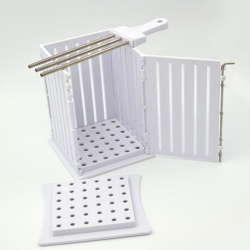 Outils pour Kebab Barbucue, bâton en acier inoxydable, coupe de viande en plastique boîte blanche, fabricants de brochettes simples, outils pour Kebab, boîte de barbecue 36 trous 1 ensemble
