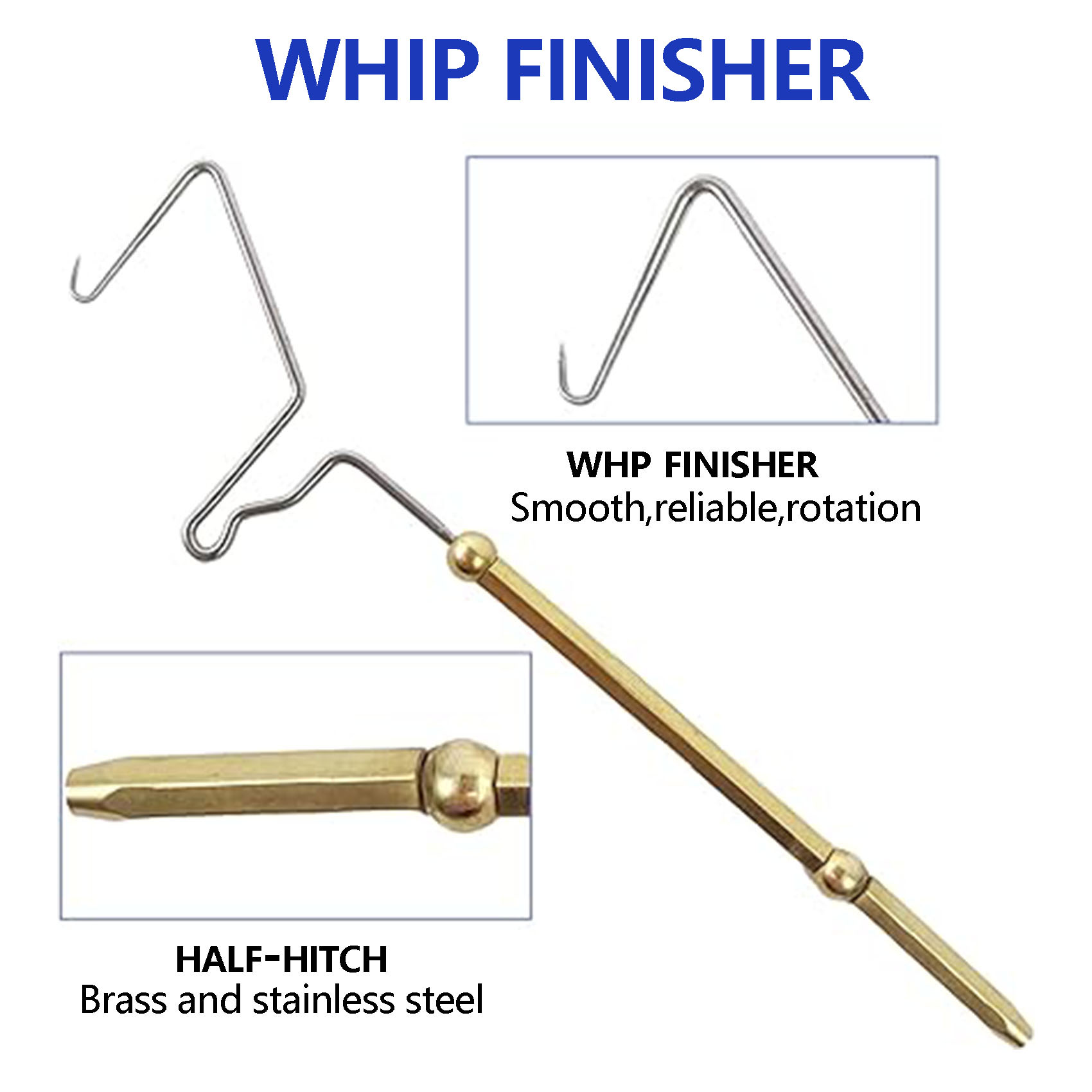 De aventik vliegbindset bevat een spoelhouder met keramische punt, een whipfinisher, een dubbingnaald, een spoeldraadinrijger en een roterende hackeltang.