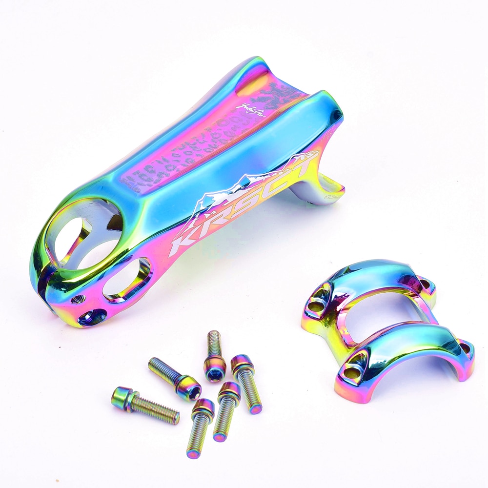 KRSCT CNC Colorful bicycle stem road mountain bike stem mtb 20 degree 28.6*31.8mm 80/90/100mm cycling bike parts Colorful