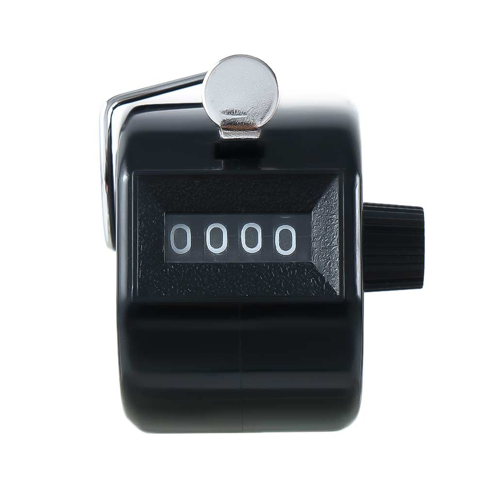 4 Digit Number Mini Hand Held Tally Counter Digital Golf Clicker Manual Training Counting Max 9999 Counter Measurement Tools: Black