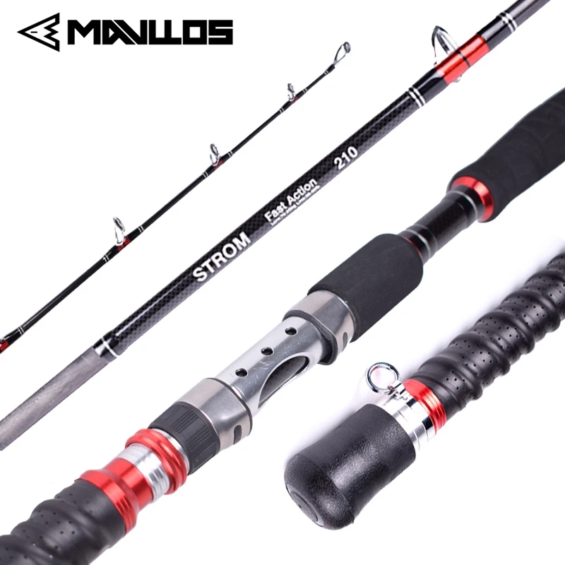 Mavllos Storm Tuna Fishing Jigging Rod MH 3 Section Carbon Tip 1.8M 2.1M Lure 70-250g 20-50LB Saltwater Fishing Spinning Rod
