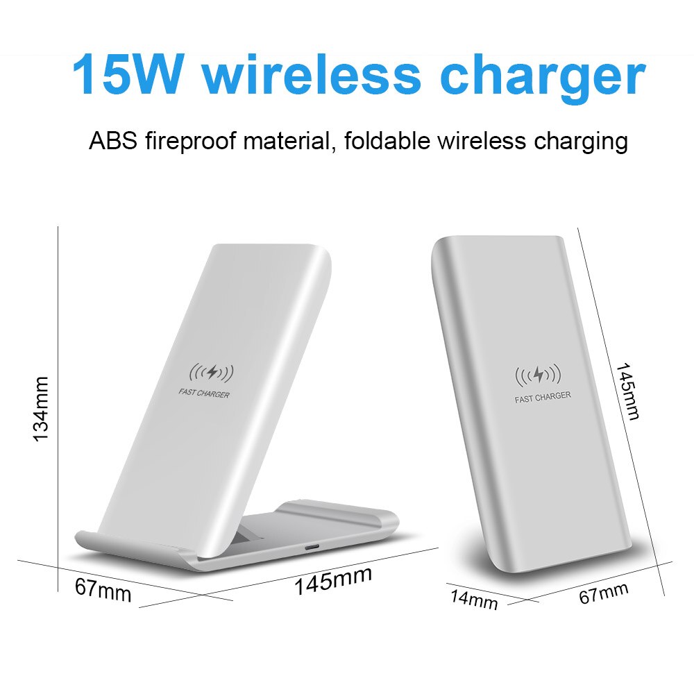 FDGAO 15W support de chargeur sans fil USB C Qi chargeur de téléphone Station de charge rapide pour iPhone 11 Pro XS XR X 8 Samsung S10 S20