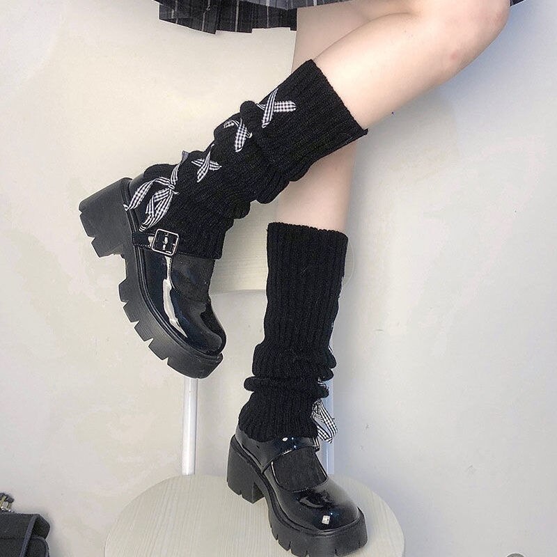 Sweet Girls Leg Warmers Knitted Long Foot Cover for Women Lolita Jk High Elastic Over Knee Leg Warmer Knee-length Heap Heap Sock