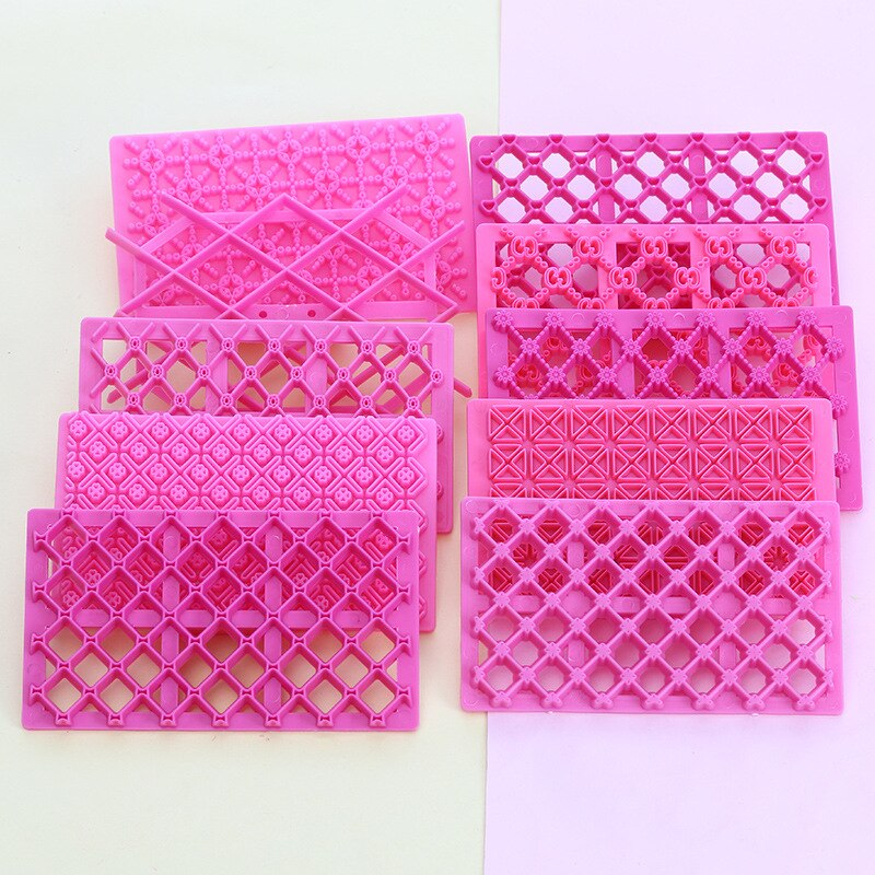 Moule à gâteau Fondant Quyi, impression, treillis papillon, diamant, découpe creuse, motif, outil de décoration
