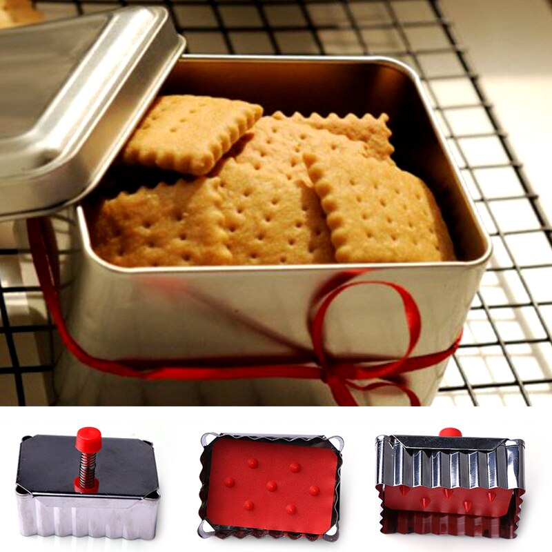 1Pcs Square Cookie Biscuit Cutter Pastry Cutters Stainless Steel Pressed Metal Square Molds Cookie Cutters Home Baking Tools