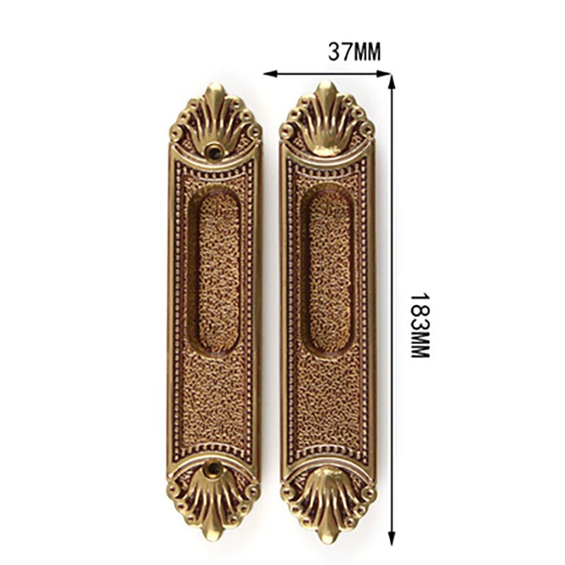 1 Pair Brass Door Handles Sliding Door Handle European Style Hidden Book Door Handles Insert Installation Bedroom Door Handles: C3