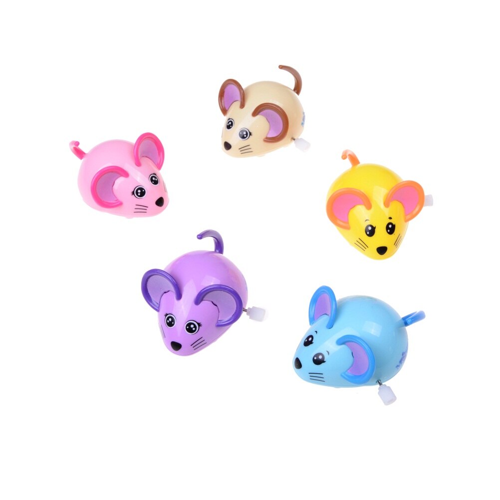 1pcs Mooie Rat Cartoon Dieren Wind Up Clockwork Toys Grappig Muis Voor Kinderen Kleur Willekeurig