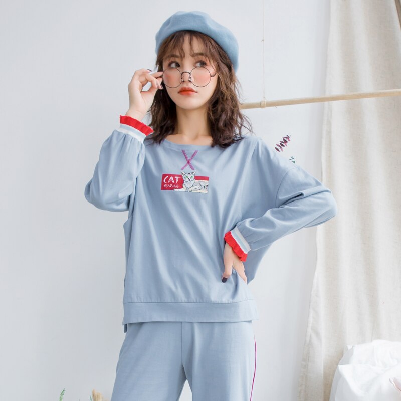 Maternity Nursing Pajamas Spring Autumn Cotton Breastfeeding Sleepwear Postpartum Feeding Clothing Pregnancy Nightwear Set