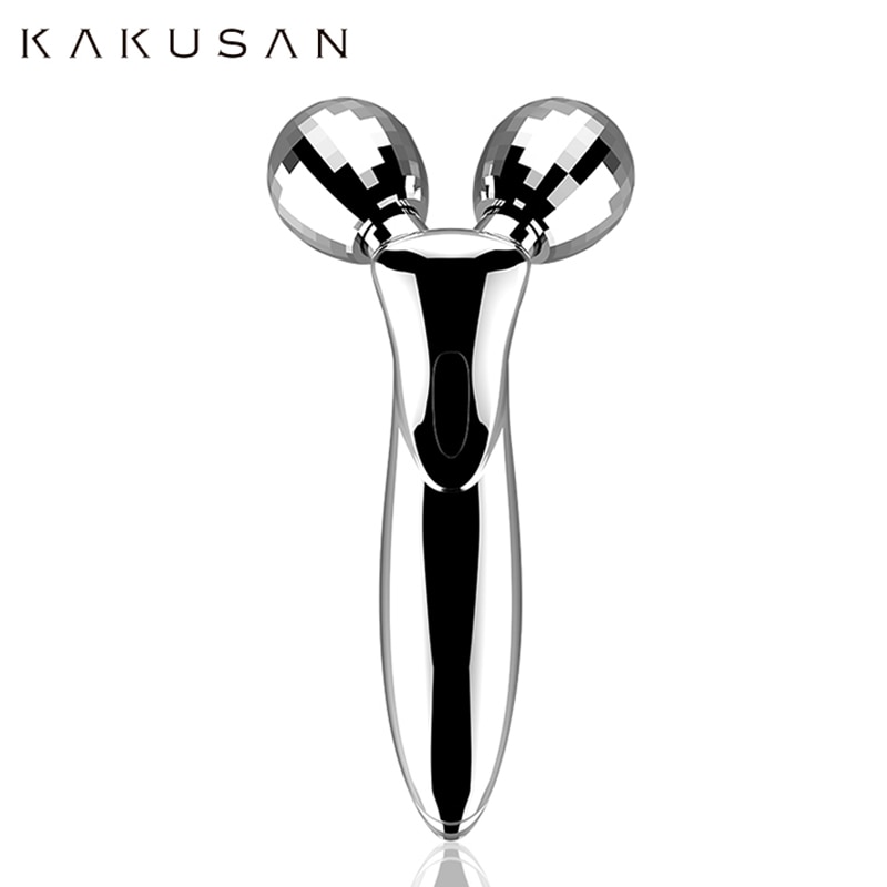 Kakusan Microcurrent 3d Gezicht Roller Massager Silver Facial Massage Roller Voor Face Lift