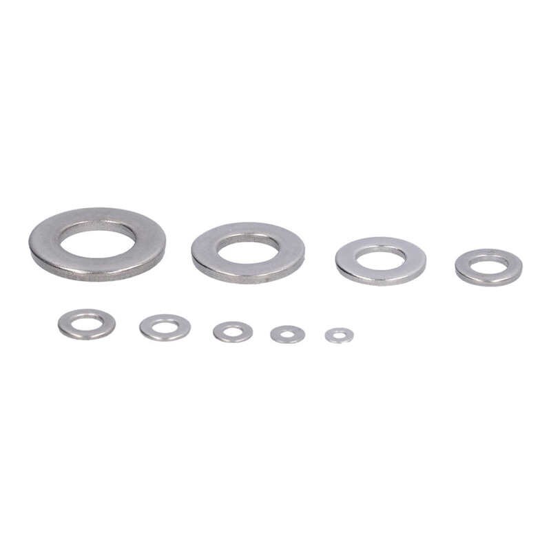 Surtido de arandelas planas de acero inoxidable, Kit de arandelas de repuesto DIN125, M2, M2.5, M3, M4, A2-70, M5, M8, M10, M12, 150 M6