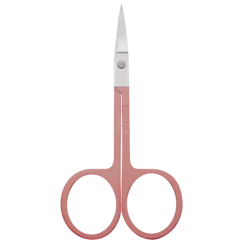 Ciseaux colorés en acier inoxydable pour sourcils et ongles, petits outils pour sourcils, nez, coupe de cheveux, pointe pointue, pointe courbe, de beauté: Champagne