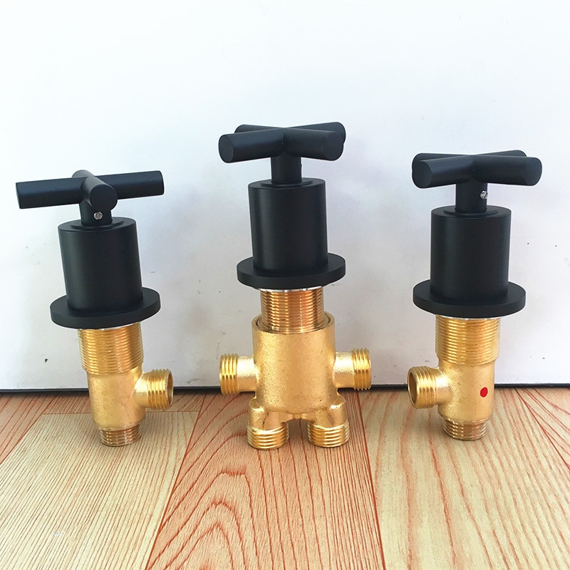 MTTUZK Solid Brass Mixing Valve Tap For Bathtub Faucet and Cold Mixer Matte Black Bathroom Faucet Accessories