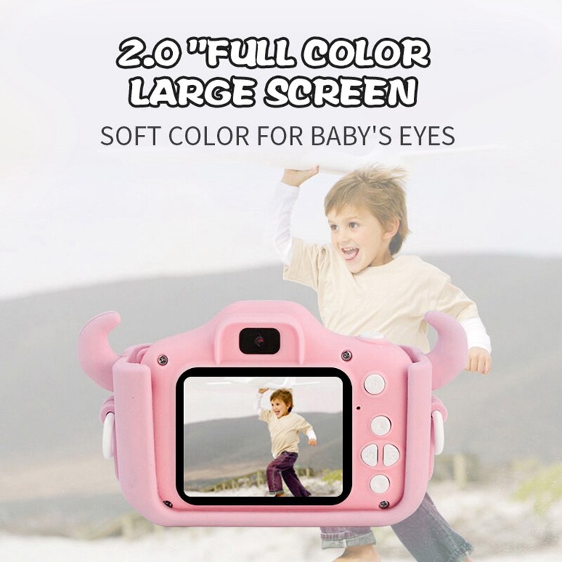 Kids Camera 2Inch HD Colorful Screen Digital Video Camera Shockproof Sport Toddler Cartoon Cameras Child Camcorder for Kids