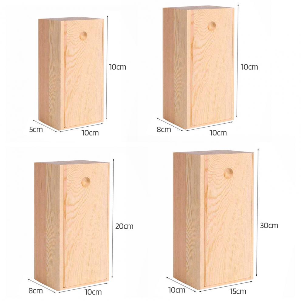 Caja de almacenamiento con tapa de cajón de madera Natural duradera, contenedor de almacenamiento hecho a mano, solución de almacenamiento de textura delicada y versátil