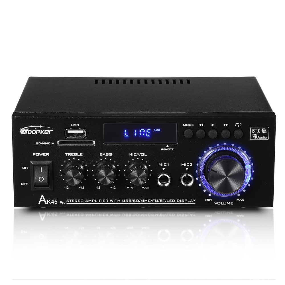 Speaker AK45 PRO 12V 220V 110V HiFi Digital Amplifier Max Power 90Wx2 Channel 2.0 Bluetooth Surround Sound AMP