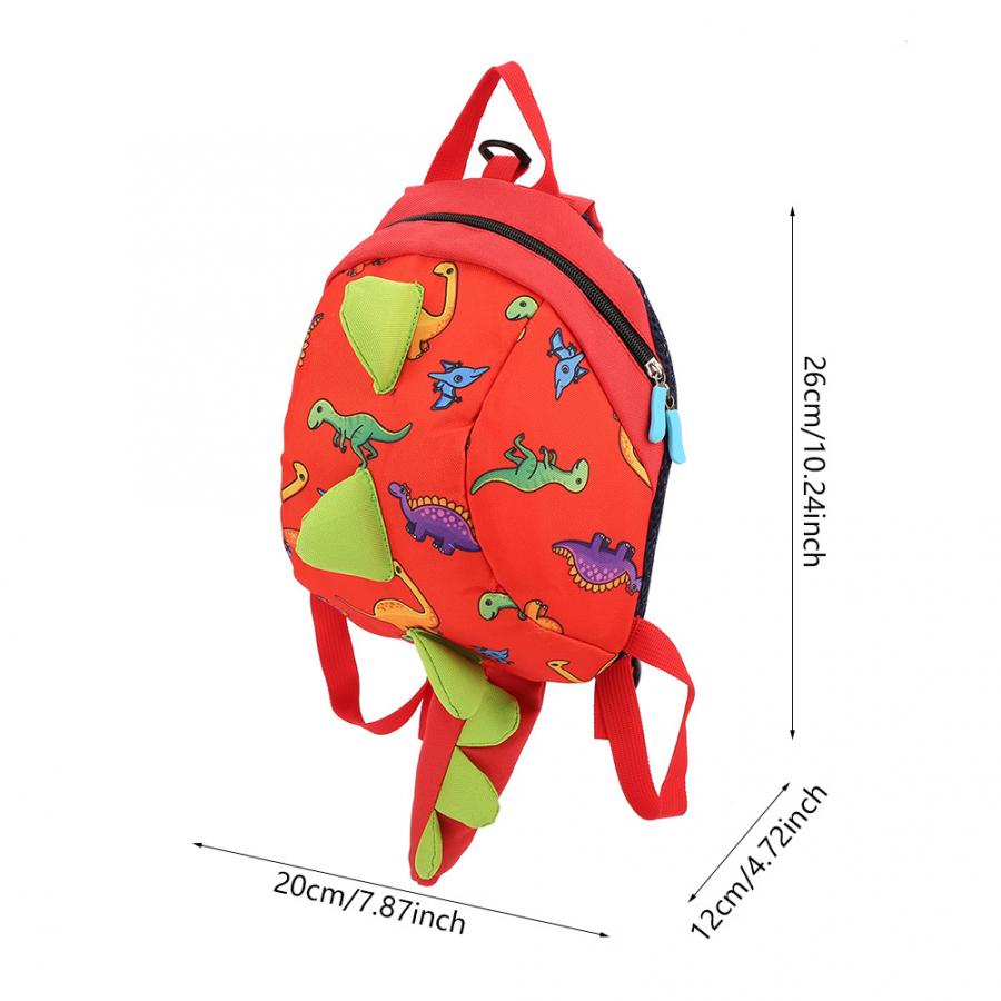 Baby seler dinosaur rygsæk børn børn toddler taske tegneserie rygsæk til førskole drenge piger dinosaur print rygsæk: Rød