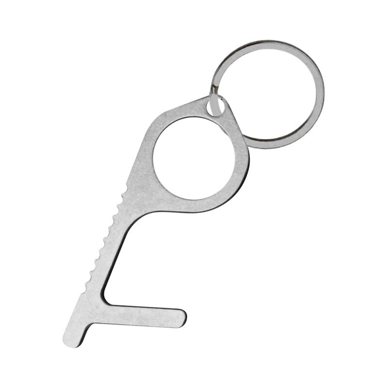 Convenient Portable Alloy Press Elevator Tool Hygiene Hand Brass EDC Door Opener No-Touch Open Door Tool Handle Key Ring 3: Y1