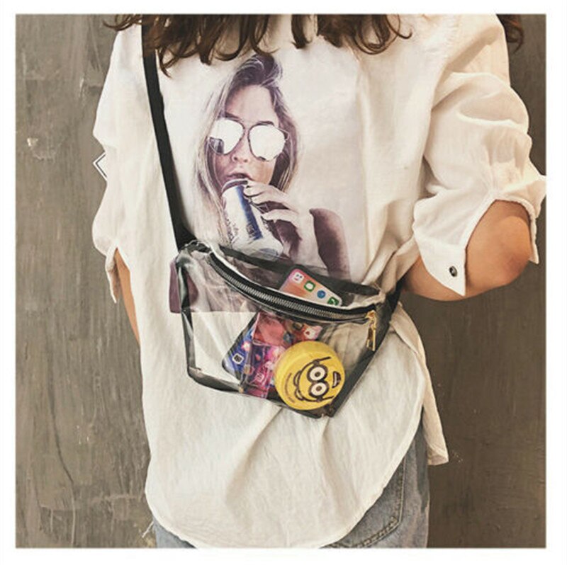sac banane femme PVC pochette transparente ceinture taille Bum sac taille téléphone poche