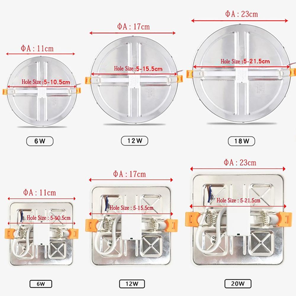 LED Panel Light AC220V 6W 8W 15W 20W Round LED Panel Light Recessed LED Ceiling Light Spot Downlight Dith Led Driver