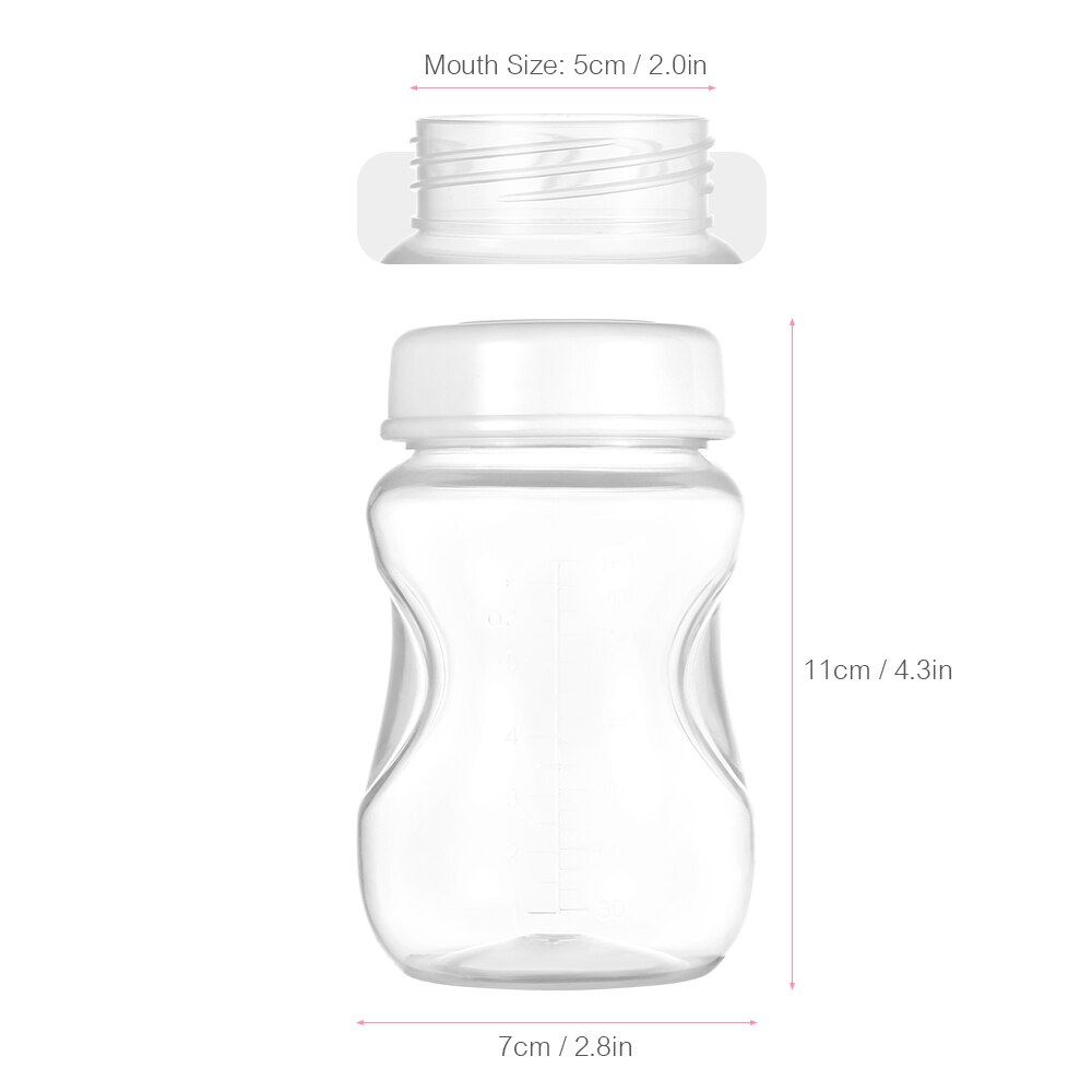 3 stk modermælksflasker med lækagesikkert låg bred hals bpa-fri 180ml stor kapacitet modermælksopsamlingsflaske