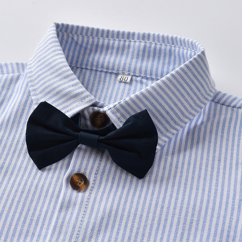 Baby Jongens Pakken Blazers Kleding Voor Baby Wedding Formele Party Gestreepte Baby Shirt Broek Baby Kids Jongen Bovenkleding Set 1-4 Jaar