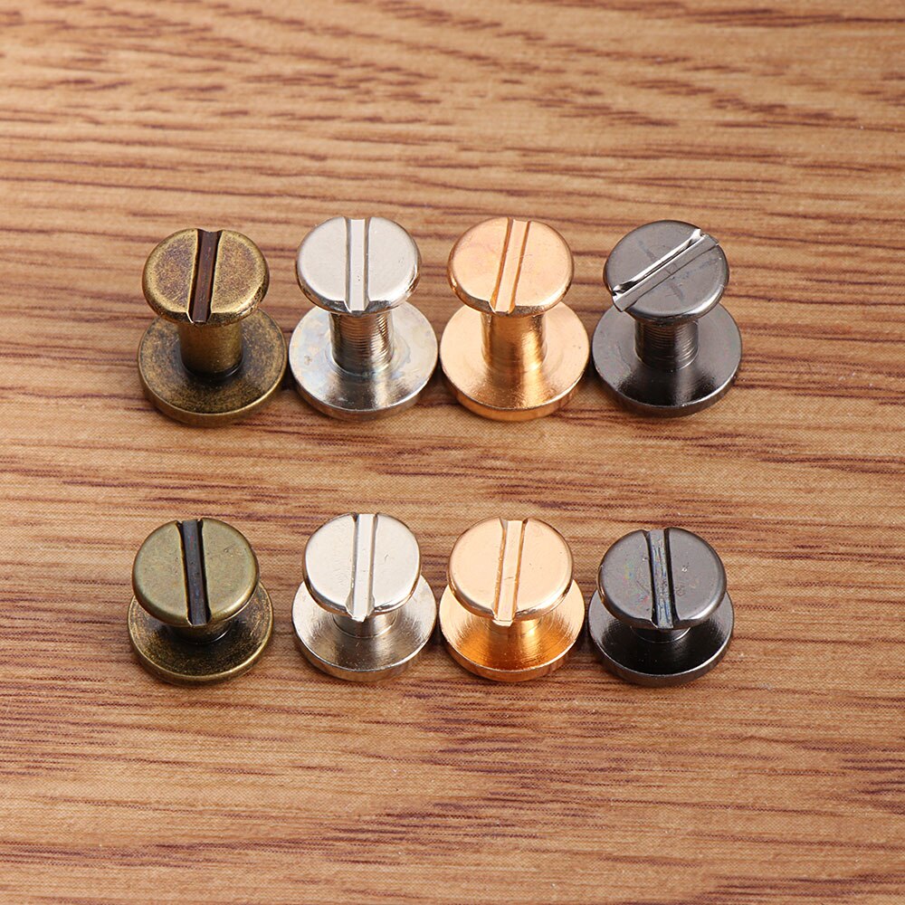 10 ensembles solide vis clou Rivet Double tête plate ceinture/sangle Rivets bagages en cuir métal bricolage artisanat 10mm cuivre décor ongles outils
