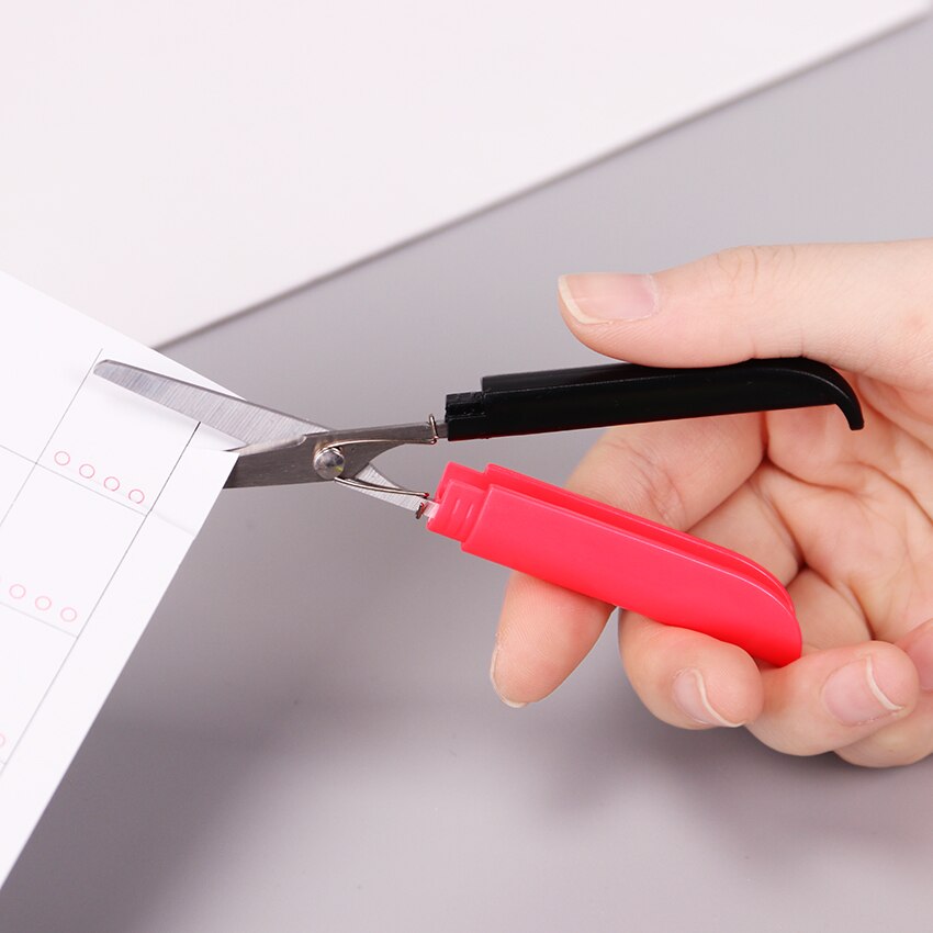 1PC Candy Portable Safe Scissors Paper Cutting DIY Art Office School Supply Pen Modeling Scissor