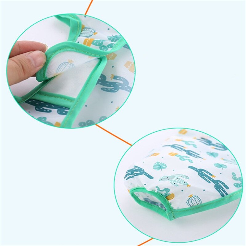 Babero de bebé de dibujos animados, impermeable, manga larga, Baberos para comer, eructar, ropa para pintar