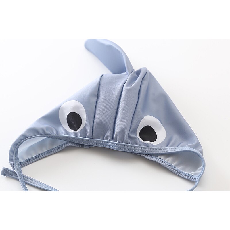 Mode een stuk meisjes badmode mooie baby jongens zwemmen kleding shark shape baby zomer badpak met badmuts