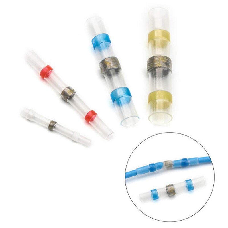 75-Pack 3M Heat Shrink Butt Connectors - Red, Blue, Yellow (Solder & Seal, No Crimp Needed)