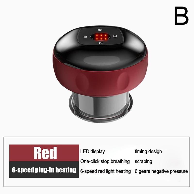 Cupping Therapy Machine Electric Cupping Massager Vibration Function Muscle Stimulator Massage Points Vacuum Suction Cups: Red 6 gear