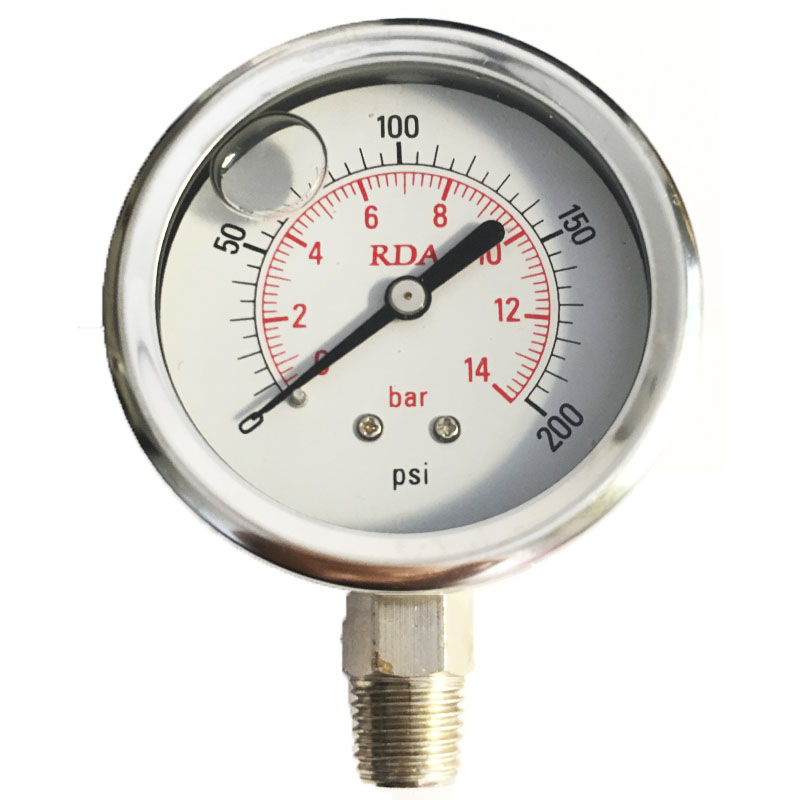 Sp 0-160 psi 11 bar 60mm 1/4 kierre radiaalinen ruostumattomasta teräksestä valmistettu manometri nesteellä täytetty painemittari ilma öljy vesi hydraulipaine