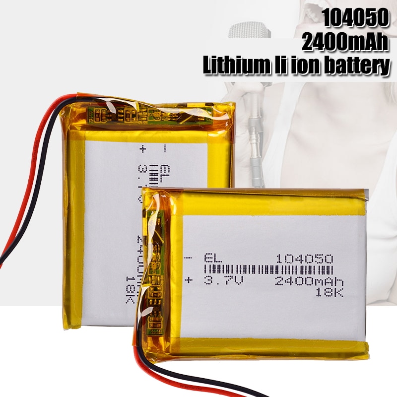 Oplaadbare 3.7V 2400Mah Li-Po Batterij 104050 Lithium Polymeer Batterij Li-Po Li Ion Lipo Cellen voor Gps MP3 MP4 Rijden Recorder