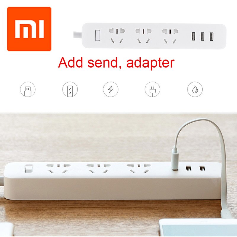 Originele voor Xiaomi Smart Power Socket Adapte 3 USB Extension Socketr Charger Plug voor Smart Home Elektronica