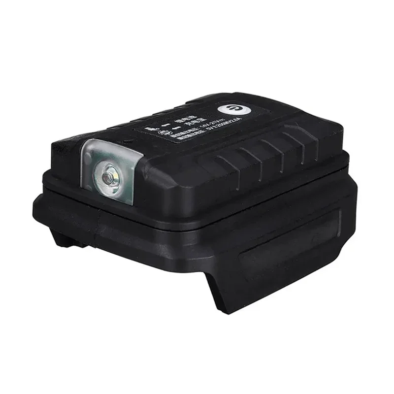 Adapter led-arbejdslampe til makita 14.4v/18v li-ion-batteri  bl1830 bl1430 bl1850 stk . dobbelt usb-konverter med led-lampe til makita: Khaki