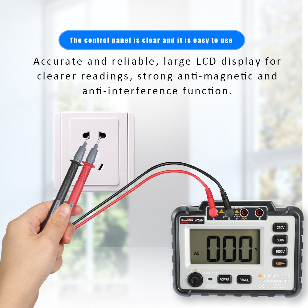 Insulation Resistance Tester Low Loss High Ratio Insulation Meter Ohmmeter Change 12V Voltage Into 250V/500V/1000V DC Voltage