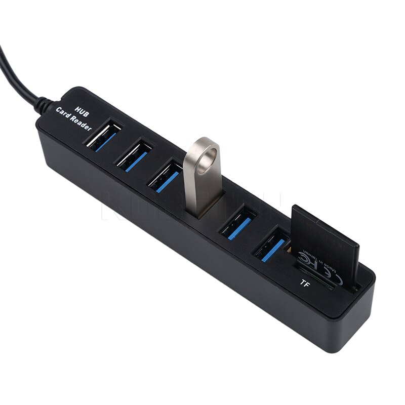 Kebidu USB Hub Combo 3/6 Poorten USB 2.0 Hub Hoge Snelheid Splitter Multi USB Combo 2 In 1 SD/TF Card Reader Voor PC Laptop Computer